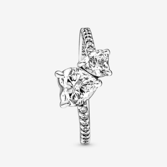 Pandora Jewelry - Pandora Silver Heart Duo Ring
